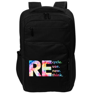 Colorful Tie Dye Recycle Reuse Renew Rethink Celebrate Earth Day Impact Tech Backpack
