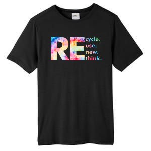 Colorful Tie Dye Recycle Reuse Renew Rethink Celebrate Earth Day Tall Fusion ChromaSoft Performance T-Shirt