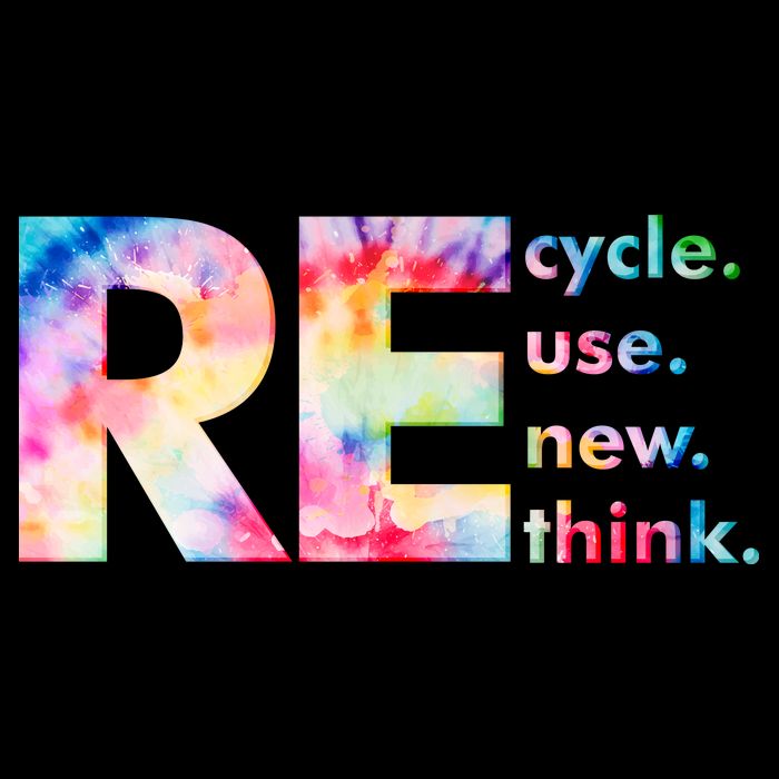 Colorful Tie Dye Recycle Reuse Renew Rethink Celebrate Earth Day Bucket Hat
