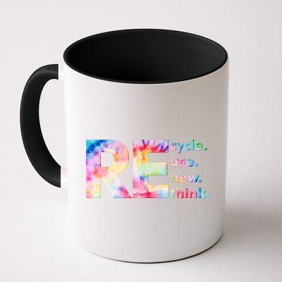 Colorful Tie Dye Recycle Reuse Renew Rethink Celebrate Earth Day Mug