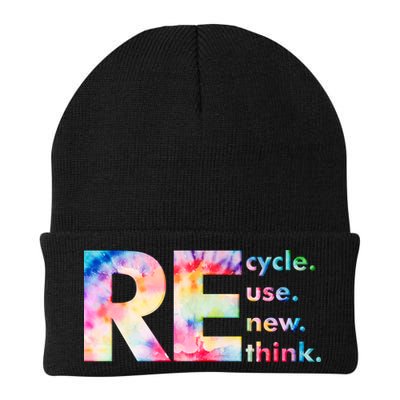Colorful Tie Dye Recycle Reuse Renew Rethink Celebrate Earth Day Beanie