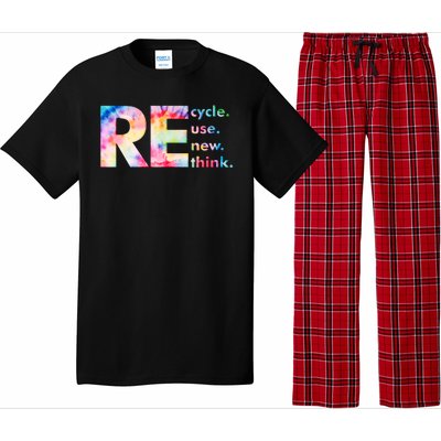 Colorful Tie Dye Recycle Reuse Renew Rethink Celebrate Earth Day Pajama Set