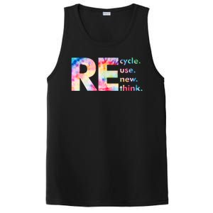 Colorful Tie Dye Recycle Reuse Renew Rethink Celebrate Earth Day PosiCharge Competitor Tank