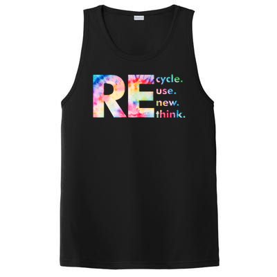 Colorful Tie Dye Recycle Reuse Renew Rethink Celebrate Earth Day PosiCharge Competitor Tank