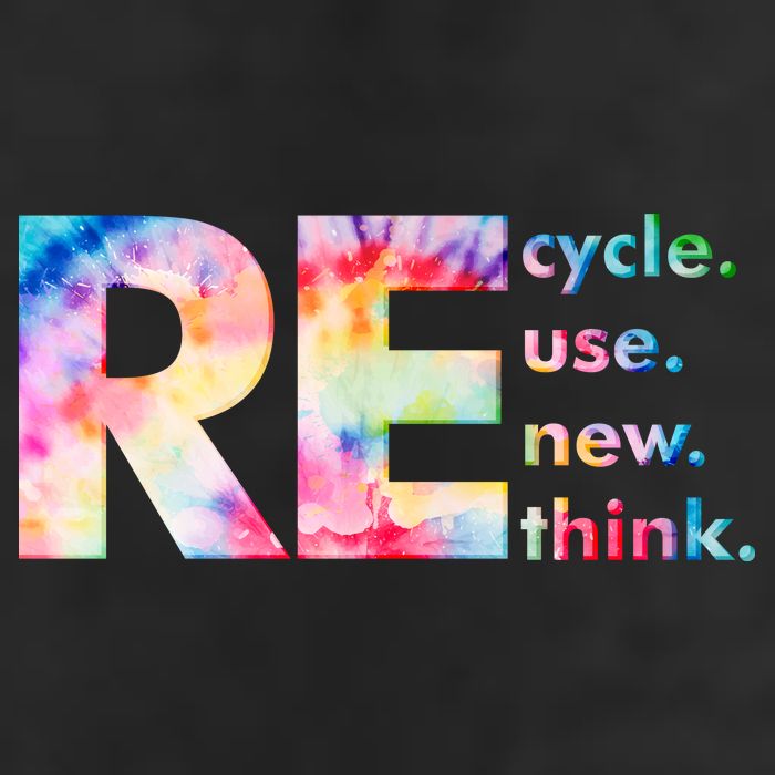 Colorful Tie Dye Recycle Reuse Renew Rethink Celebrate Earth Day Trucker Hat