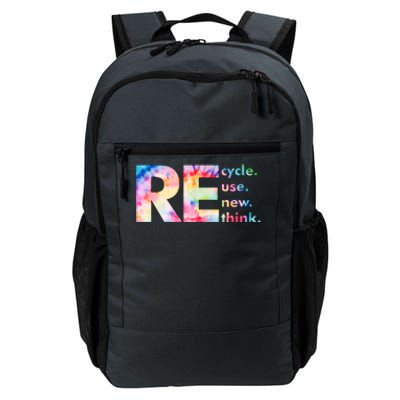 Colorful Tie Dye Recycle Reuse Renew Rethink Celebrate Earth Day Daily Commute Backpack