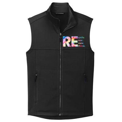 Colorful Tie Dye Recycle Reuse Renew Rethink Celebrate Earth Day Collective Smooth Fleece Vest