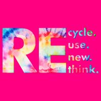 Colorful Tie Dye Recycle Reuse Renew Rethink Celebrate Earth Day Button