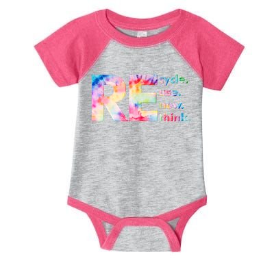 Colorful Tie Dye Recycle Reuse Renew Rethink Celebrate Earth Day Infant Baby Jersey Bodysuit
