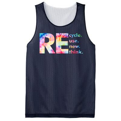 Colorful Tie Dye Recycle Reuse Renew Rethink Celebrate Earth Day Mesh Reversible Basketball Jersey Tank