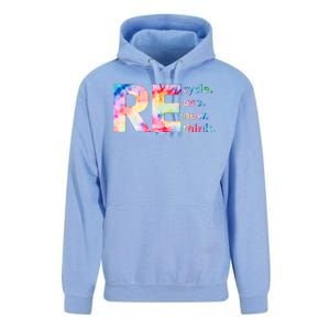 Colorful Tie Dye Recycle Reuse Renew Rethink Celebrate Earth Day Unisex Surf Hoodie