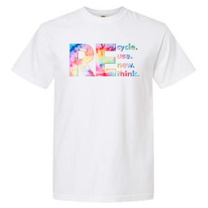 Colorful Tie Dye Recycle Reuse Renew Rethink Celebrate Earth Day Garment-Dyed Heavyweight T-Shirt