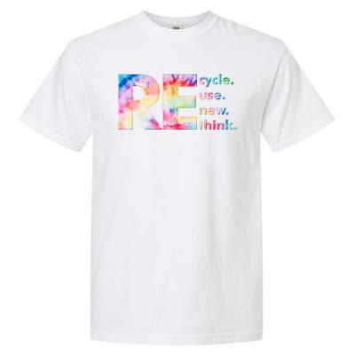 Colorful Tie Dye Recycle Reuse Renew Rethink Celebrate Earth Day Garment-Dyed Heavyweight T-Shirt