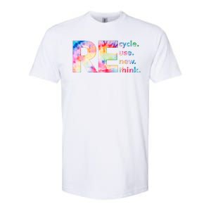 Colorful Tie Dye Recycle Reuse Renew Rethink Celebrate Earth Day Softstyle CVC T-Shirt