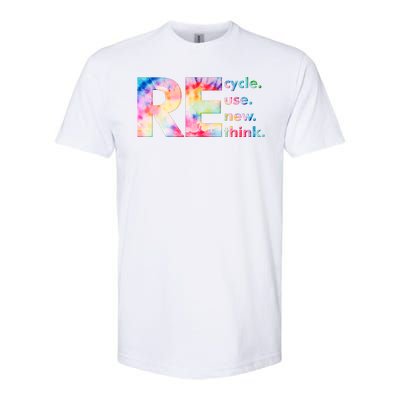 Colorful Tie Dye Recycle Reuse Renew Rethink Celebrate Earth Day Softstyle® CVC T-Shirt