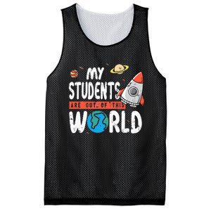 Cute Teacher Design My Students Are Out Of This World Space Mesh Reversible Basketball Jersey Tank