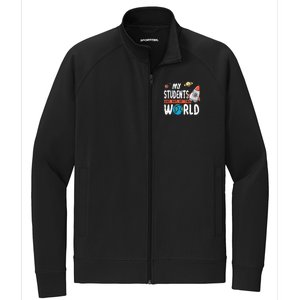 Cute Teacher Design My Students Are Out Of This World Space Stretch Full-Zip Cadet Jacket