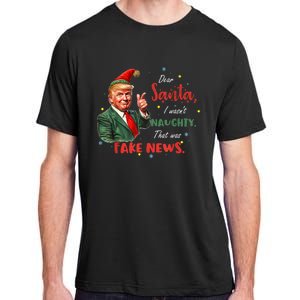 Christmas Trump Dear Santa Fake News Funny Xmas Trump 47 Adult ChromaSoft Performance T-Shirt