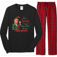 Christmas Trump Dear Santa Fake News Funny Xmas Trump 47 Long Sleeve Pajama Set