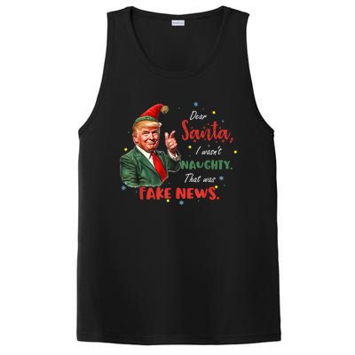 Christmas Trump Dear Santa Fake News Funny Xmas Trump 47 PosiCharge Competitor Tank