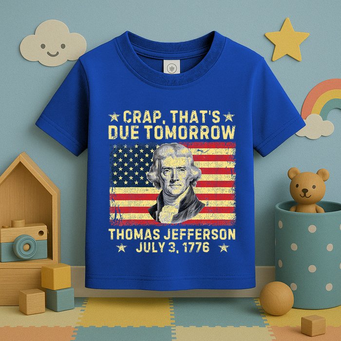 Crap ThatS Due Tomorrow Thomas Jefferson Quote July 3 1776 Toddler T-Shirt