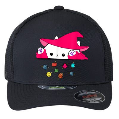 Cat Throwing Dice Tabletop Games Flexfit Unipanel Trucker Cap