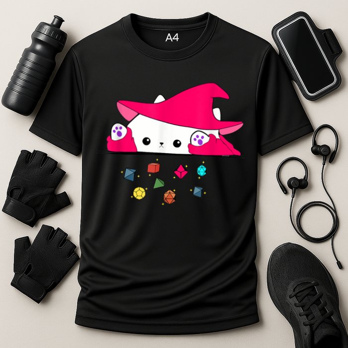 Cat Throwing Dice Tabletop Games Performance Shirt