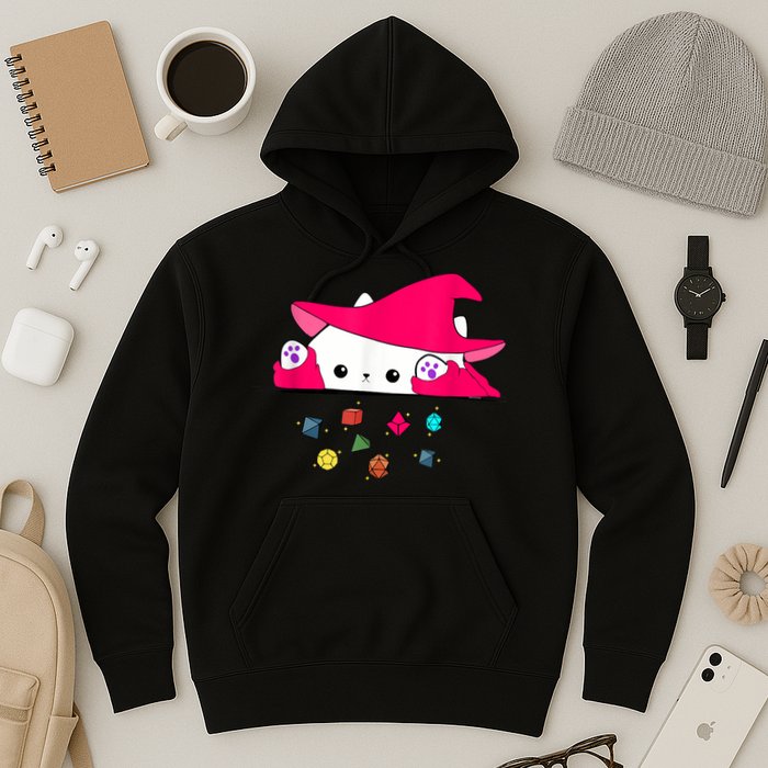 Cat Throwing Dice Tabletop Games Hoodie