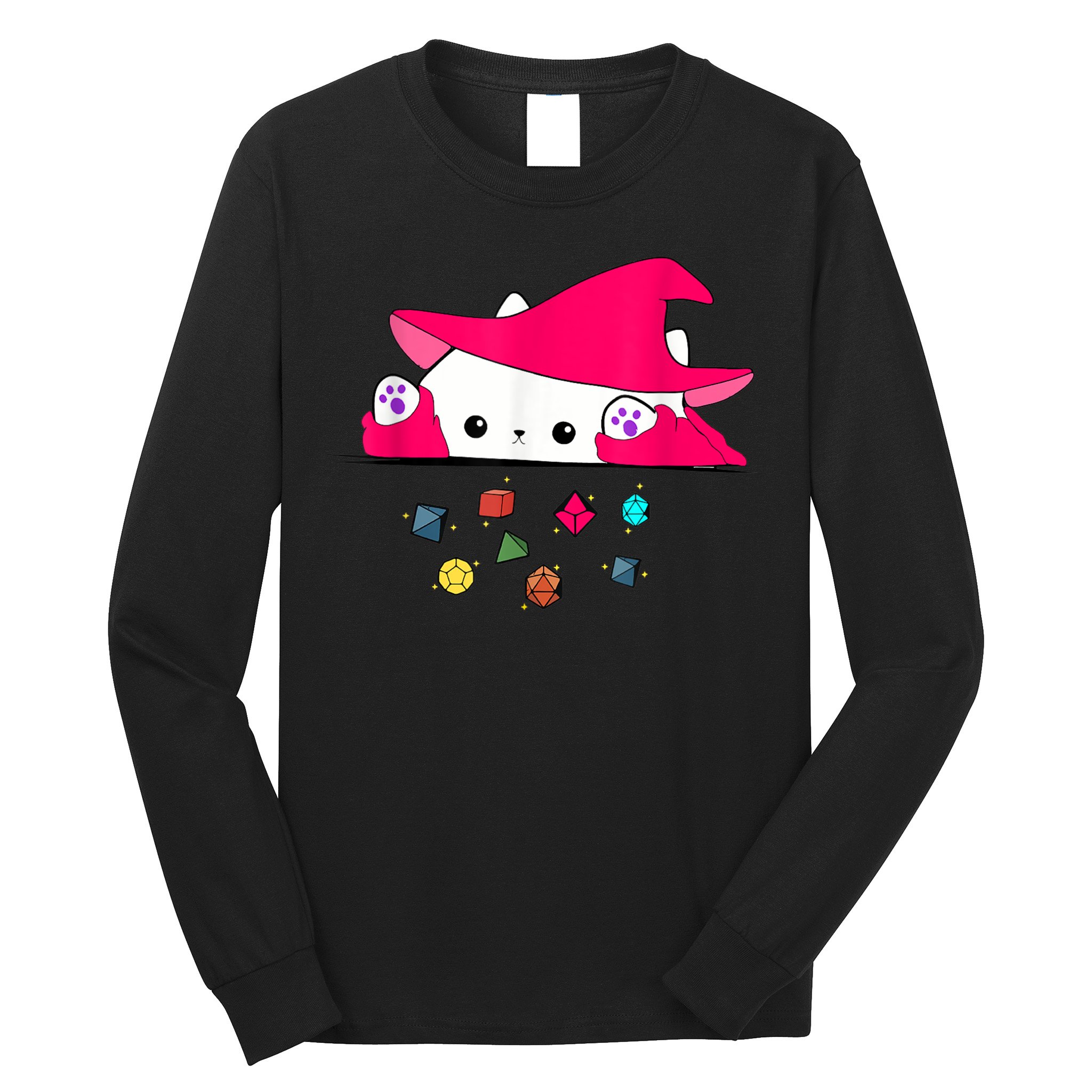 Cat Throwing Dice Tabletop Games Long Sleeve Shirt
