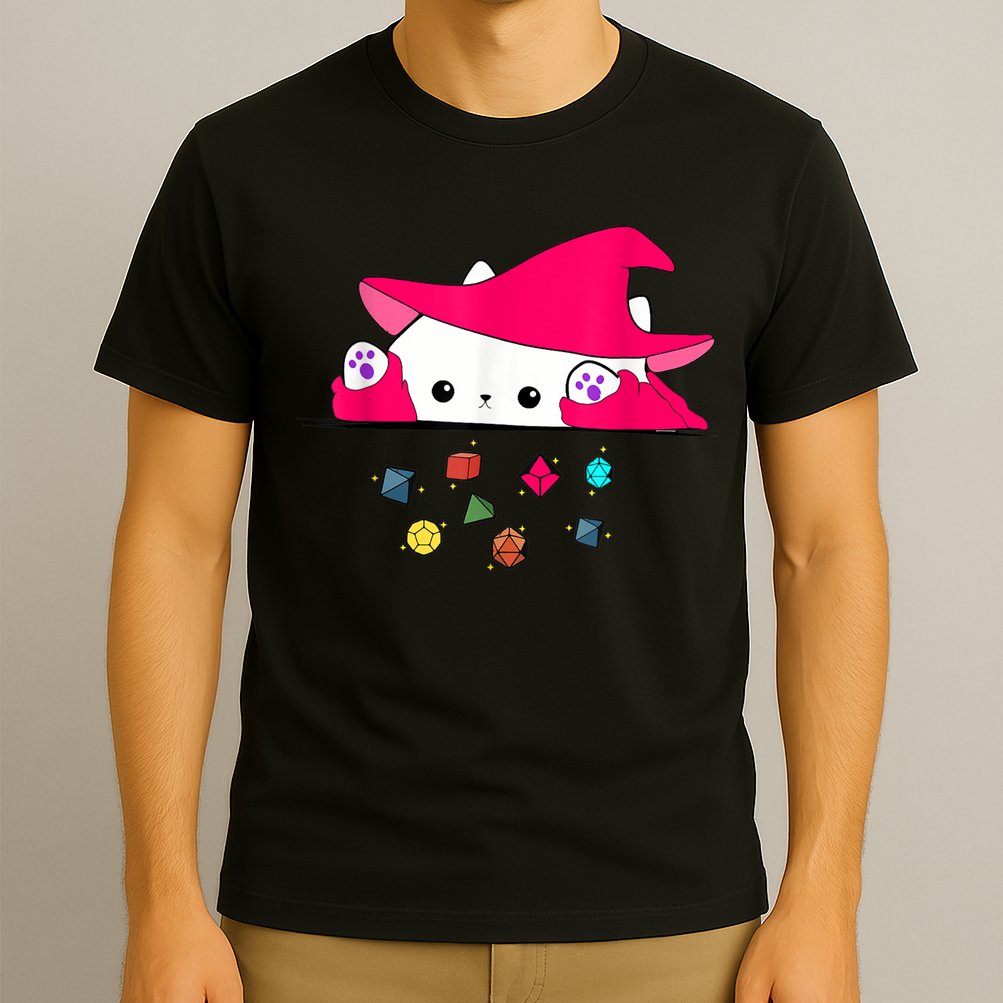 Cat Throwing Dice Tabletop Games T-Shirt
