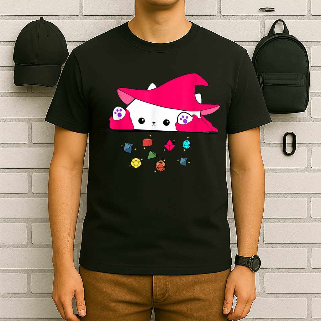 Cat Throwing Dice Tabletop Games T-Shirt