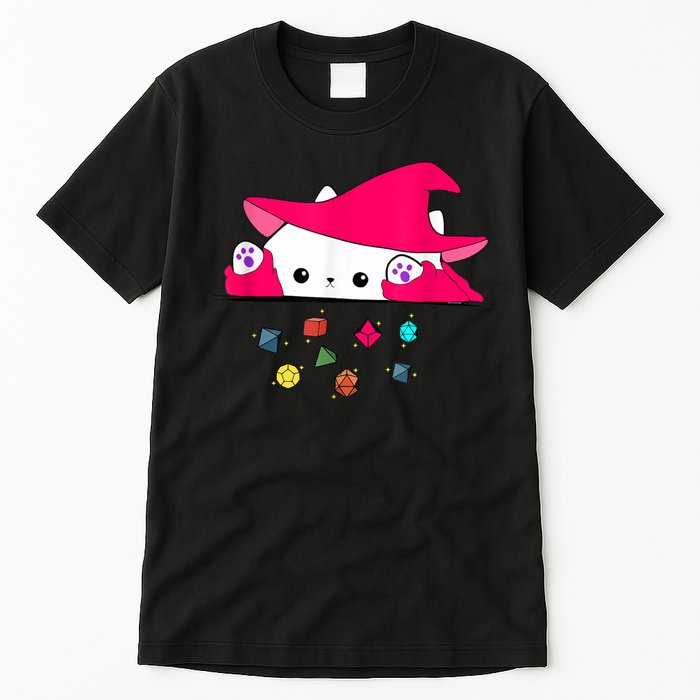 Cat Throwing Dice Tabletop Games Tall T-Shirt