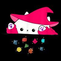 Cat Throwing Dice Tabletop Games Button