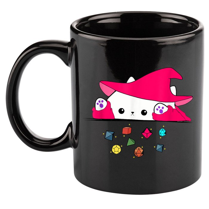 Cat Throwing Dice Tabletop Games 11oz C Handle Ceramic Mug