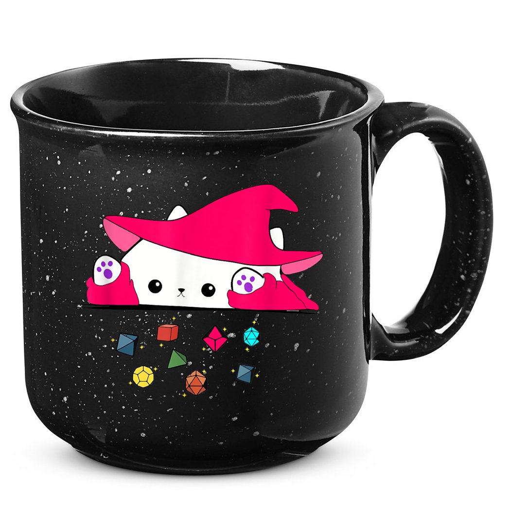 Cat Throwing Dice Tabletop Games 15oz Campfire Ceramic Mug