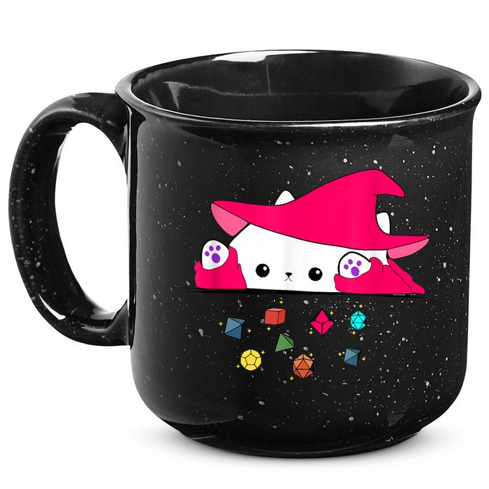 Cat Throwing Dice Tabletop Games 15oz Campfire Ceramic Mug