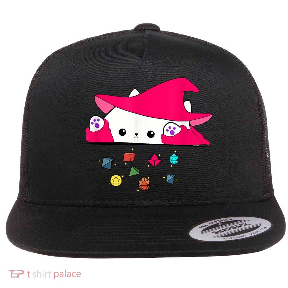 Cat Throwing Dice Tabletop Games Flatbill Hat