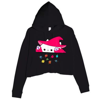 Cat Throwing Dice Tabletop Games Crop Fleece Hoodie