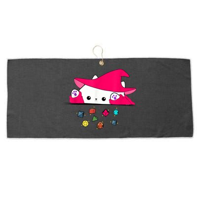 Cat Throwing Dice Tabletop Games Large Microfiber Waffle Golf Towel