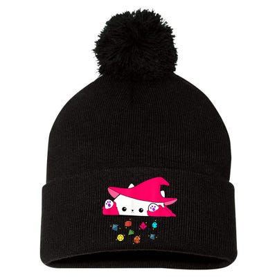 Cat Throwing Dice Tabletop Games Pom Pom 12in Knit Beanie