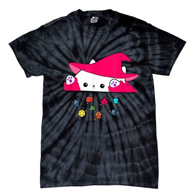 Cat Throwing Dice Tabletop Games Tie-Dye T-Shirt