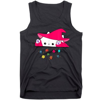 Cat Throwing Dice Tabletop Games Tank Top
