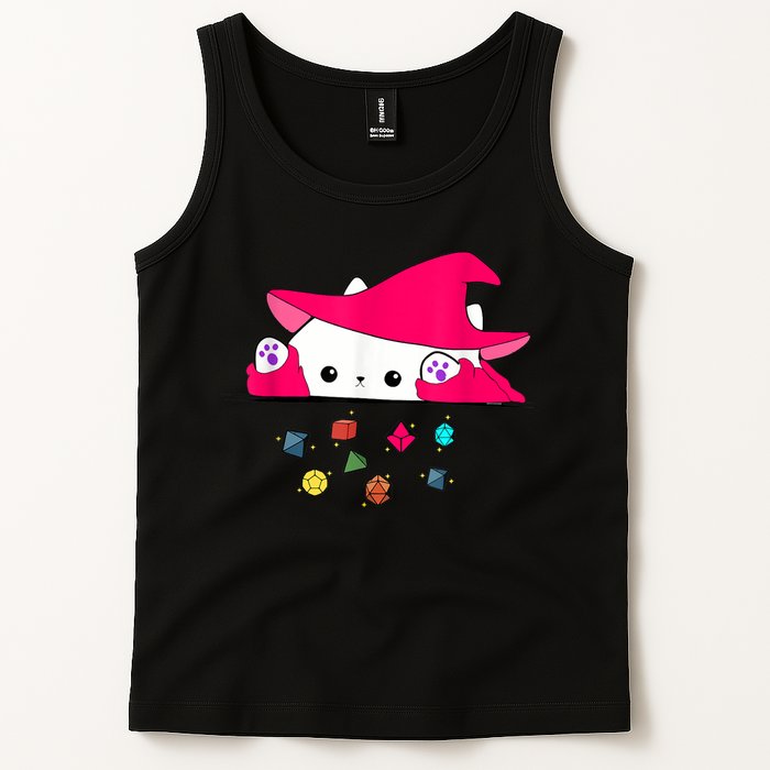 Cat Throwing Dice Tabletop Games Tank Top