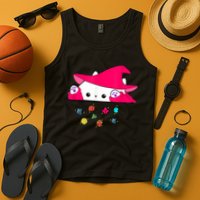 Cat Throwing Dice Tabletop Games Tank Top