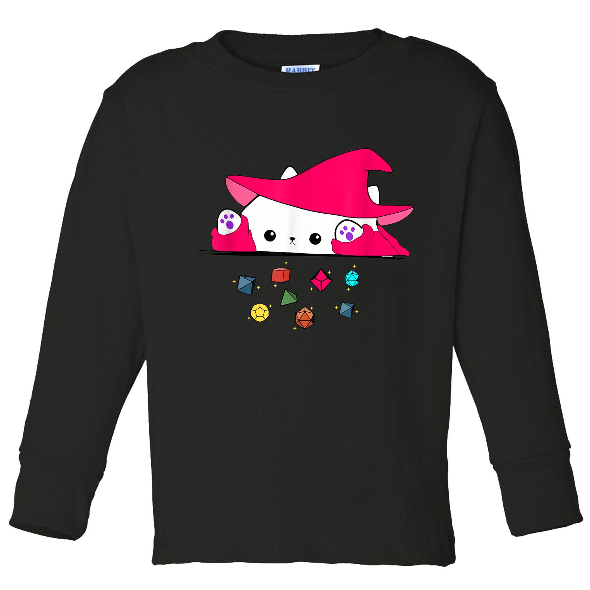 Cat Throwing Dice Tabletop Games Toddler Long Sleeve Shirt