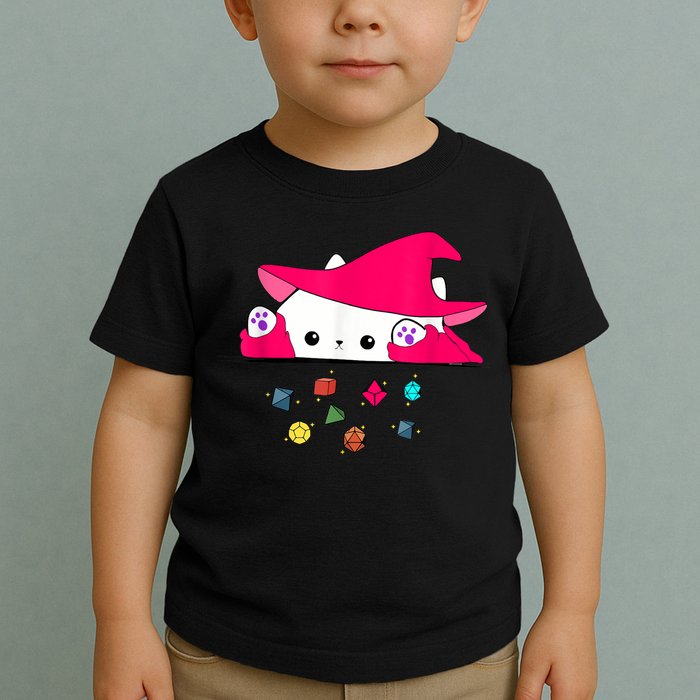 Cat Throwing Dice Tabletop Games Toddler T-Shirt