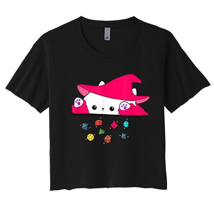 Cat Throwing Dice Tabletop Games Crop Top