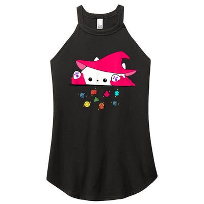 Cat Throwing Dice Tabletop Games Women's Perfect Tri Rocker Tank