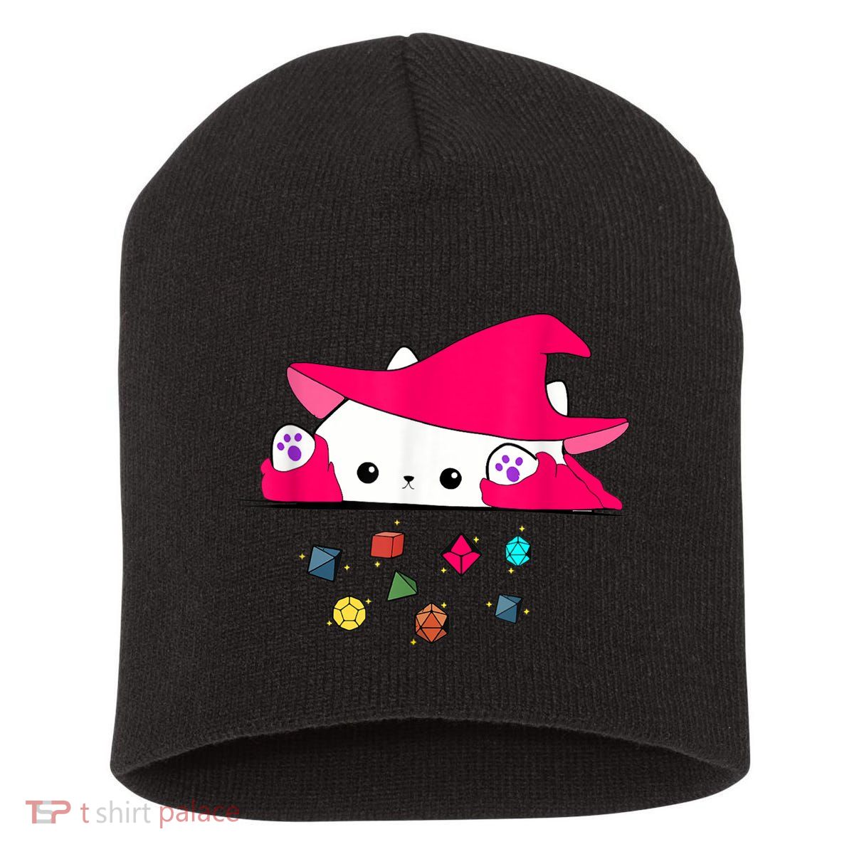Cat Throwing Dice Tabletop Games Short Acrylic Beanie
