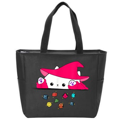 Cat Throwing Dice Tabletop Games Zip Tote Bag